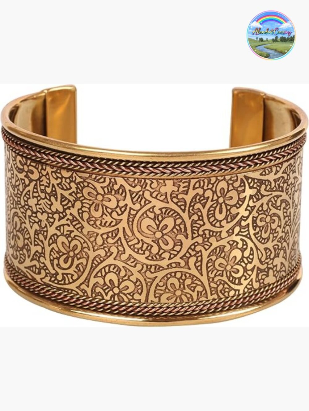 Handcrafted Broad Cuff Bracelet Copper Brass 14K Metal Stamp No Clasp Easy Slip